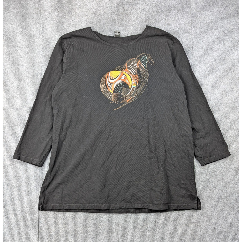 Sabaku Artwear Shirt Women Large Native American Equestrian Southwestern Vintage